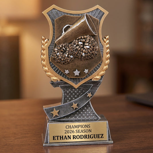 Personalized Cheer Trophy 6" - Custom Engraved SA for Team, Coach & MVP - View 2