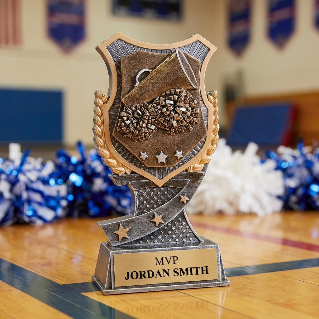 Personalized Cheer Trophy 6" - Custom Engraved SA for Team, Coach & MVP - View 3