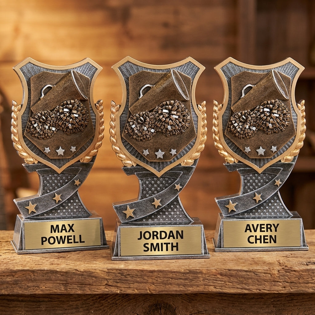 Personalized Cheer Trophy 6" - Custom Engraved SA for Team, Coach & MVP - View 4