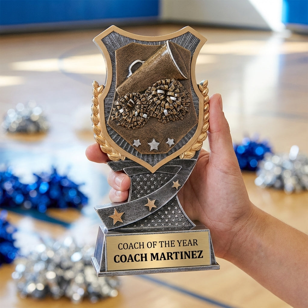 Personalized Cheer Trophy 6" - Custom Engraved SA for Team, Coach & MVP - View 5