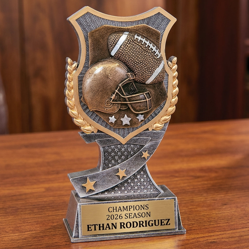 Personalized Football Trophy 6" - Custom Engraved SA for Team, Coach & MVP - View 2