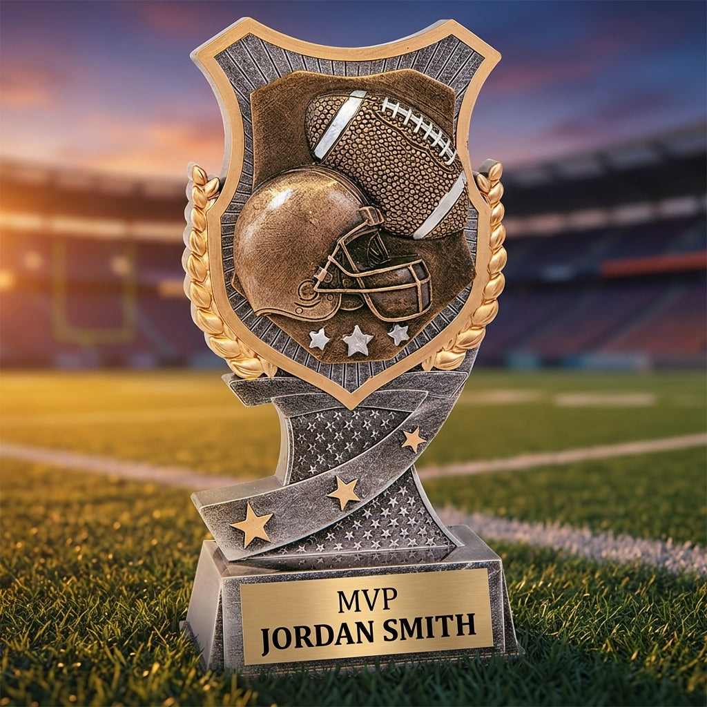 Personalized Football Trophy 6" - Custom Engraved SA for Team, Coach & MVP - View 3