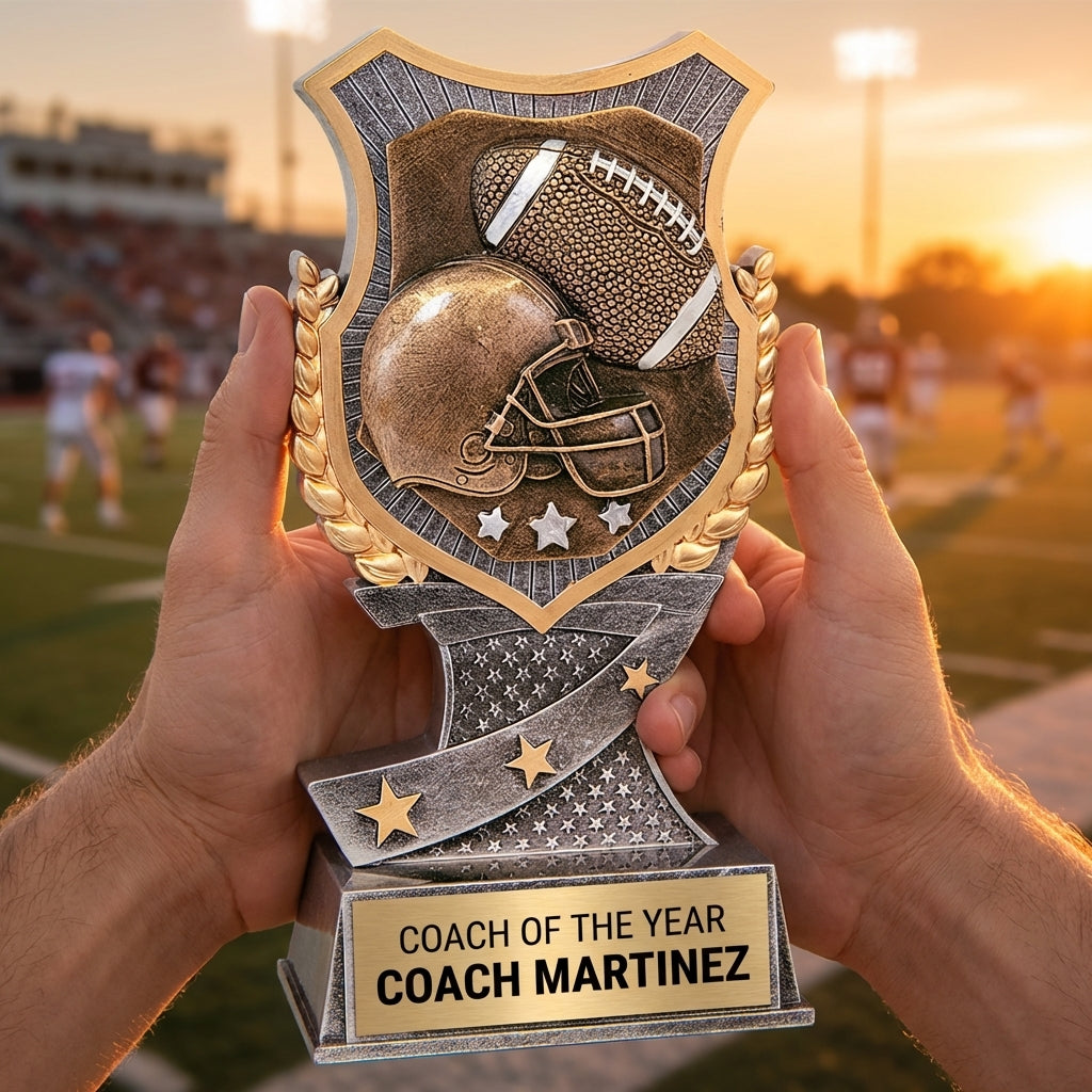Personalized Football Trophy 6" - Custom Engraved SA for Team, Coach & MVP - View 5