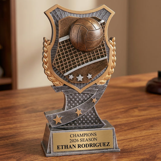 Personalized Volleyball Trophy 6" - Custom Engraved SA for Team, Coach & MVP - View 2