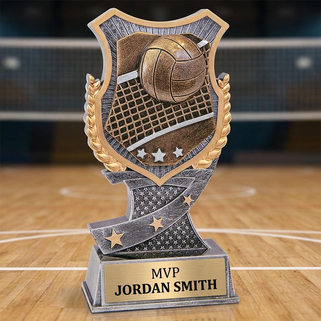 Personalized Volleyball Trophy 6" - Custom Engraved SA for Team, Coach & MVP - View 3