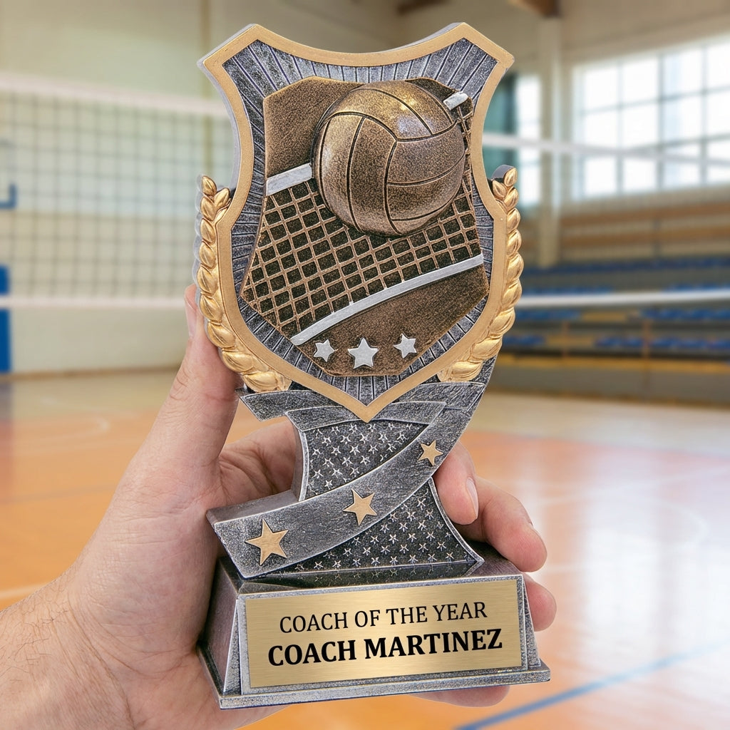Personalized Volleyball Trophy 6" - Custom Engraved SA for Team, Coach & MVP - View 5