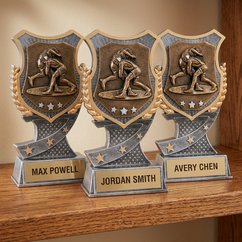 Personalized Wrestling Trophy 6" - Custom Engraved SA for Team, Coach & MVP - View 4
