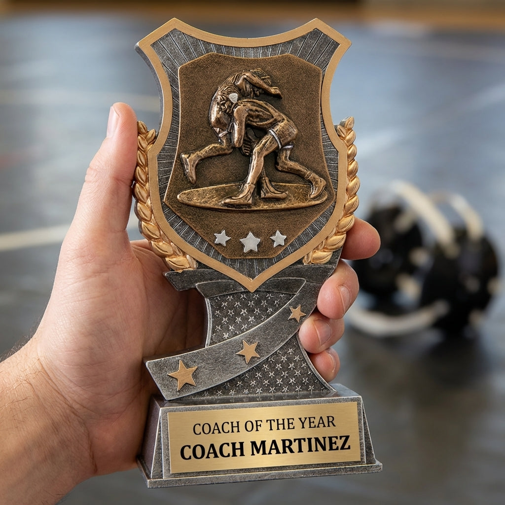 Personalized Wrestling Trophy 6" - Custom Engraved SA for Team, Coach & MVP - View 5