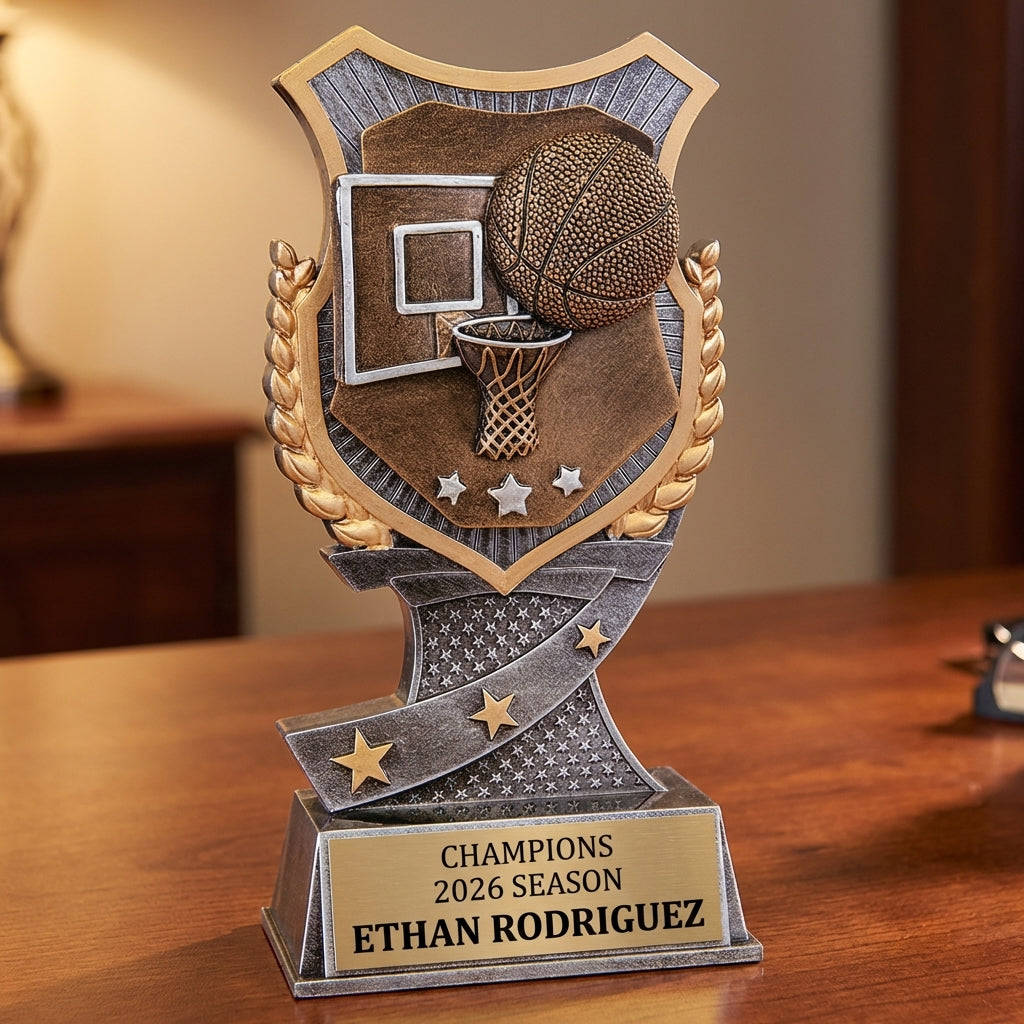 Personalized Basketball Trophy 7" - Custom Engraved SA for Team, Coach & MVP - View 2
