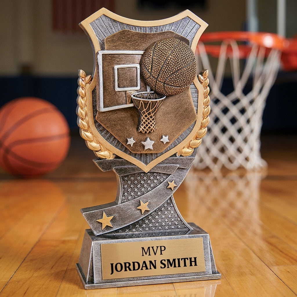Personalized Basketball Trophy 7" - Custom Engraved SA for Team, Coach & MVP - View 3