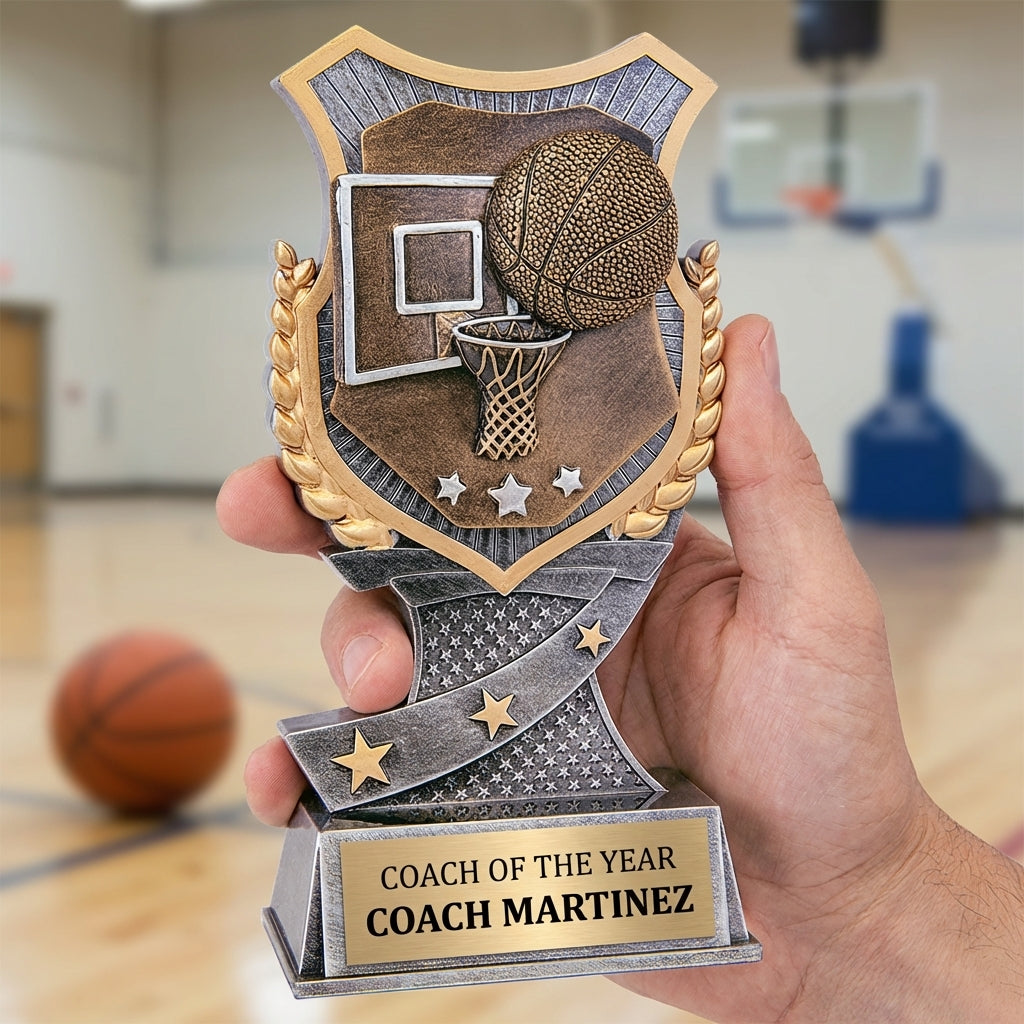 Personalized Basketball Trophy 7" - Custom Engraved SA for Team, Coach & MVP - View 5