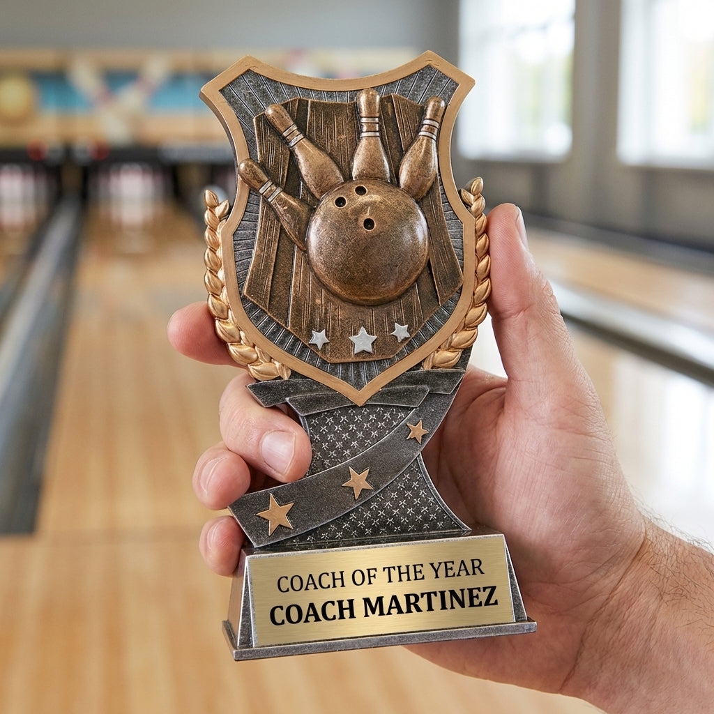Personalized Bowling Trophy 7" - Custom Engraved SA for Team, Coach & MVP - View 5