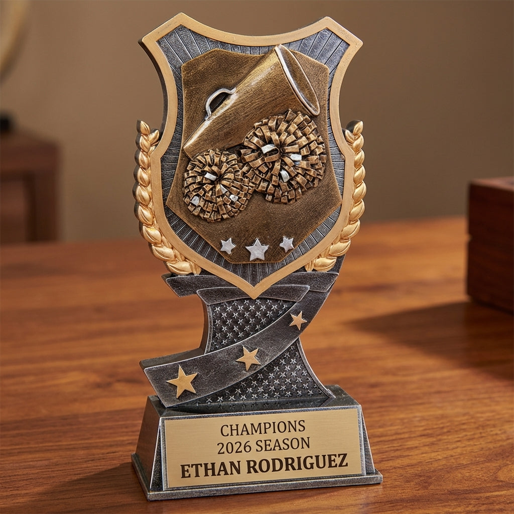 Personalized Cheer Trophy 7" - Custom Engraved SA for Team, Coach & MVP - View 2