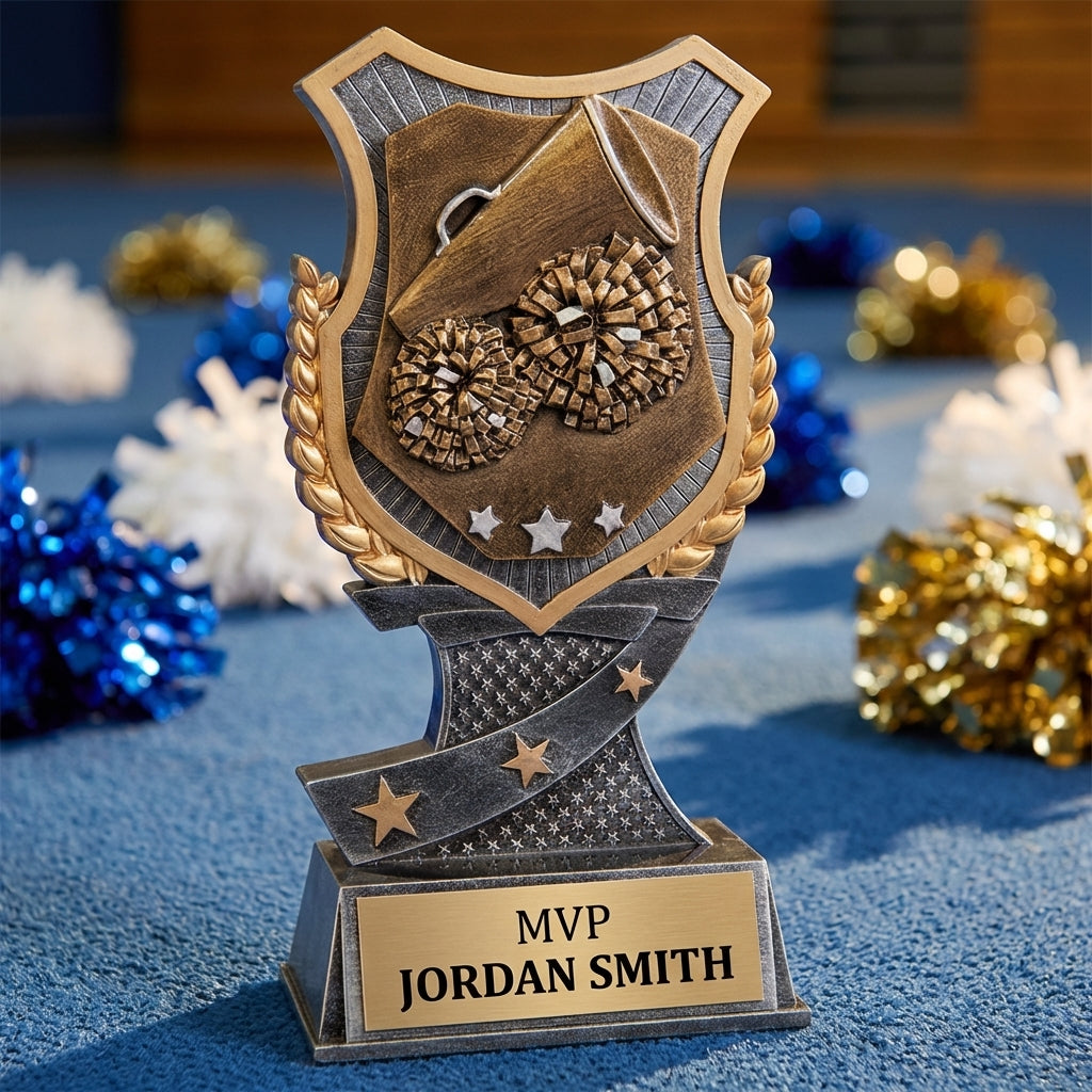 Personalized Cheer Trophy 7" - Custom Engraved SA for Team, Coach & MVP - View 3