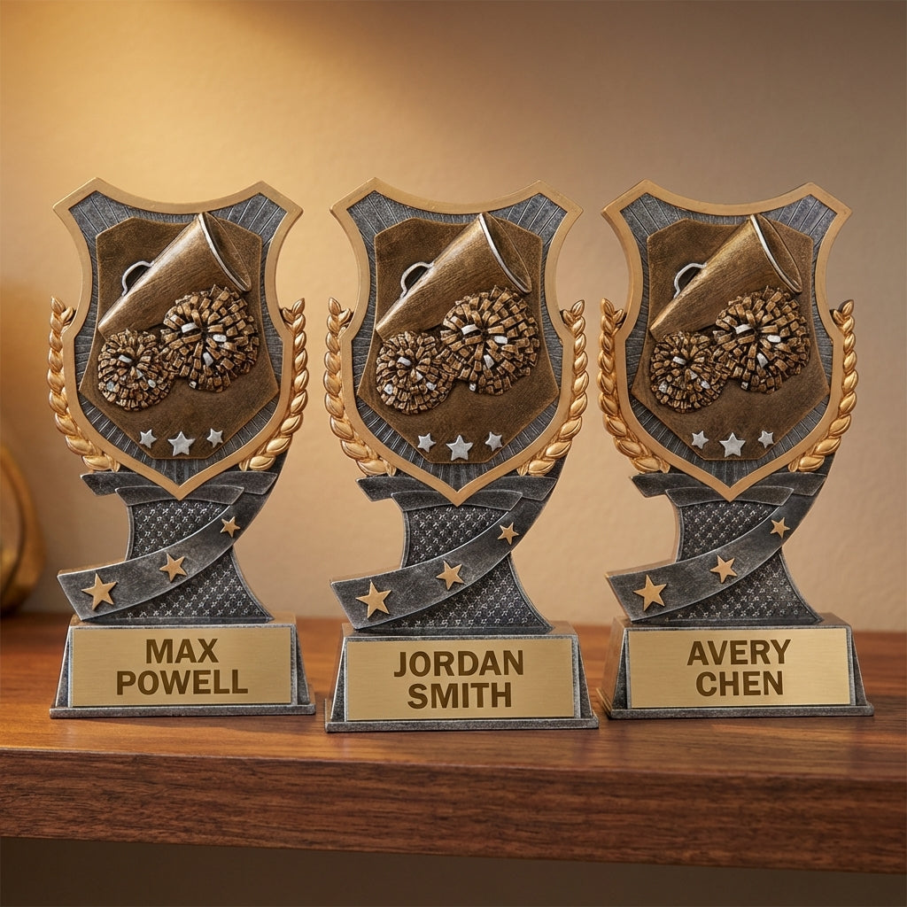 Personalized Cheer Trophy 7" - Custom Engraved SA for Team, Coach & MVP - View 4