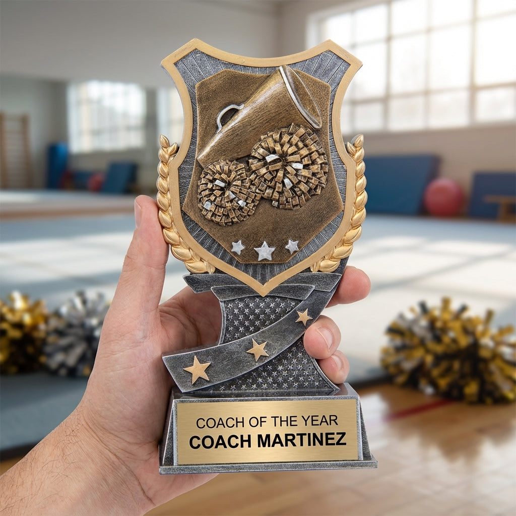 Personalized Cheer Trophy 7" - Custom Engraved SA for Team, Coach & MVP - View 5