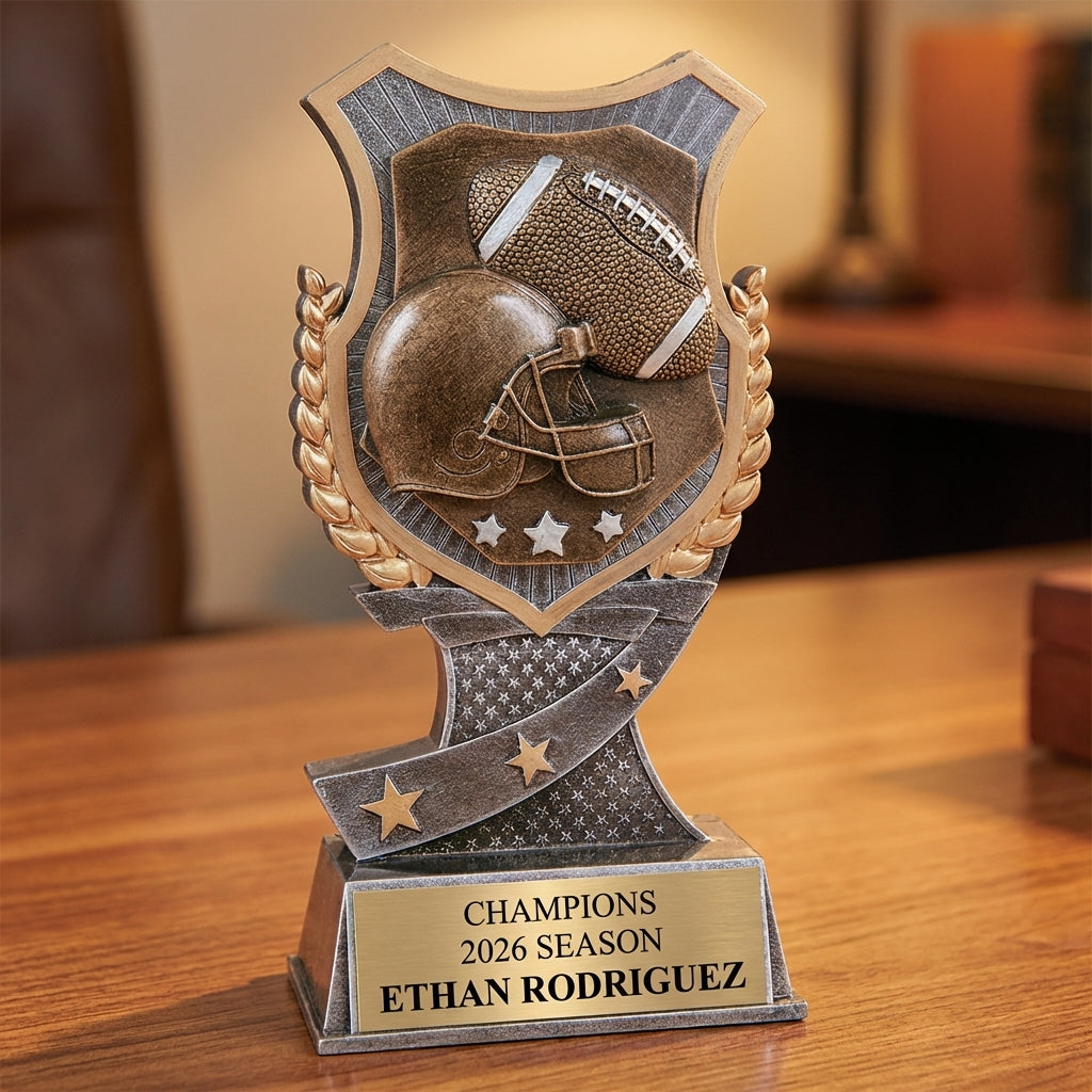 Personalized Football Trophy 7" - Custom Engraved SA for Team, Coach & MVP - View 2