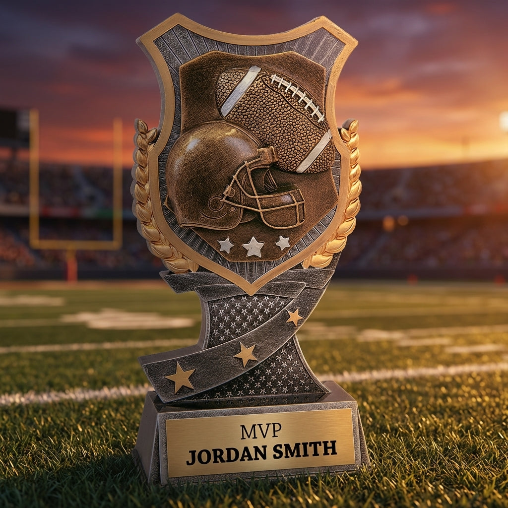 Personalized Football Trophy 7" - Custom Engraved SA for Team, Coach & MVP - View 3