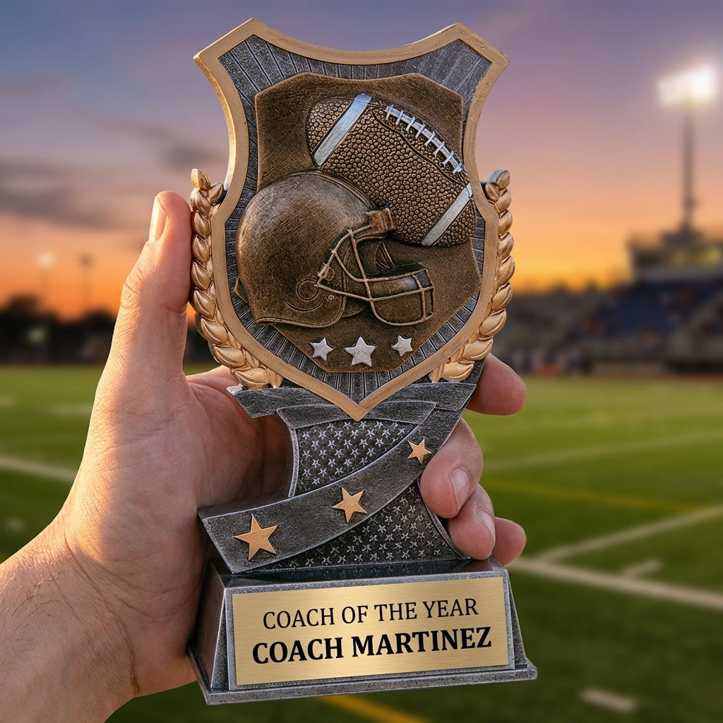 Personalized Football Trophy 7" - Custom Engraved SA for Team, Coach & MVP - View 5