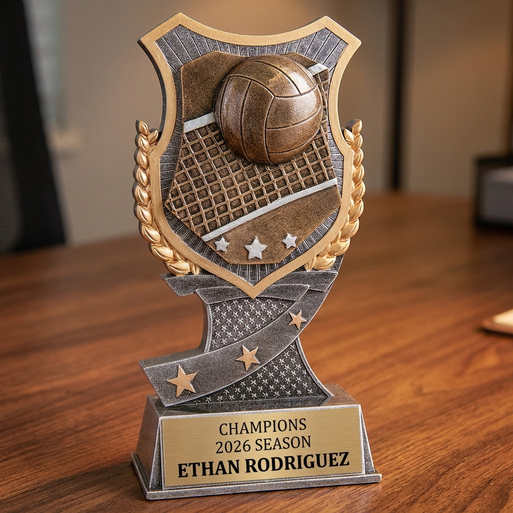 Personalized Volleyball Trophy 7" - Custom Engraved SA for Team, Coach & MVP - View 2