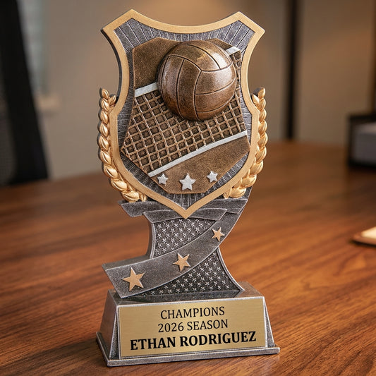 Personalized Volleyball Trophy 7" - Custom Engraved SA for Team, Coach & MVP - View 2
