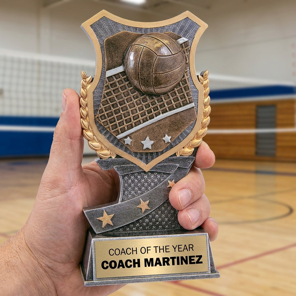 Personalized Volleyball Trophy 7" - Custom Engraved SA for Team, Coach & MVP - View 5