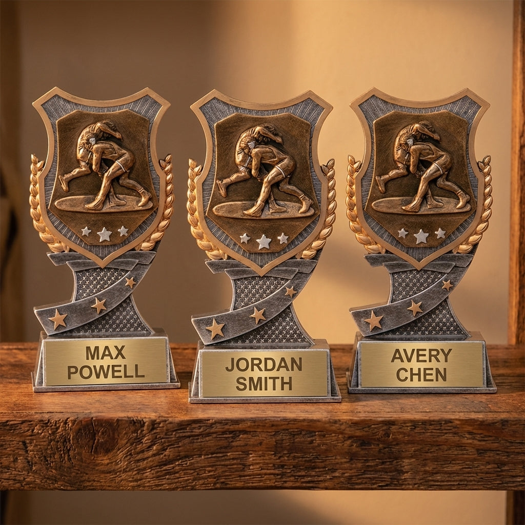 Personalized Wrestling Trophy 7" - Custom Engraved SA for Team, Coach & MVP - View 4