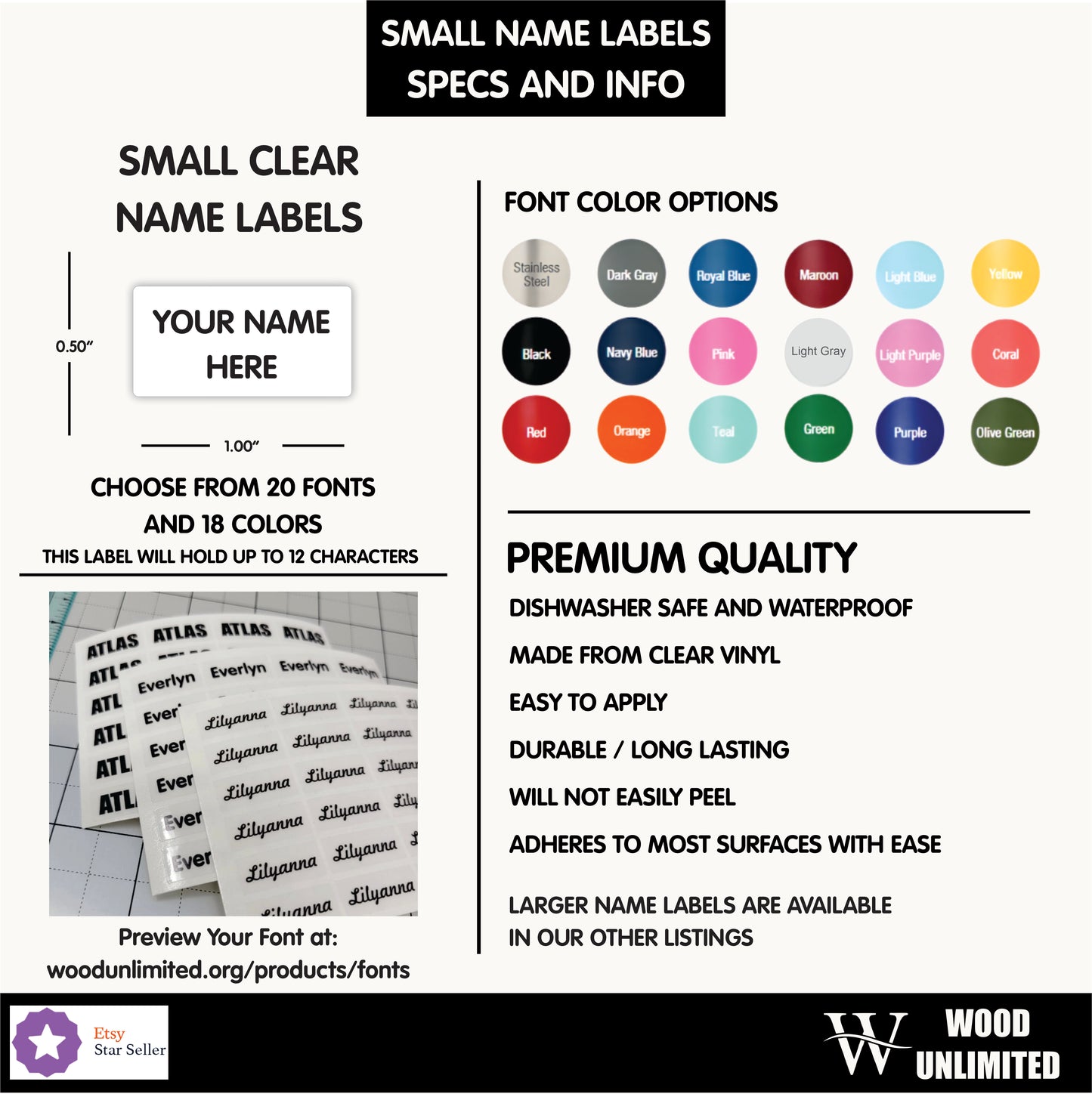 Clear Name Stickers Daycare Labels, School stickers, Full Color Labels, Small Labels, Waterproof Name Labels, Personalized Labels
