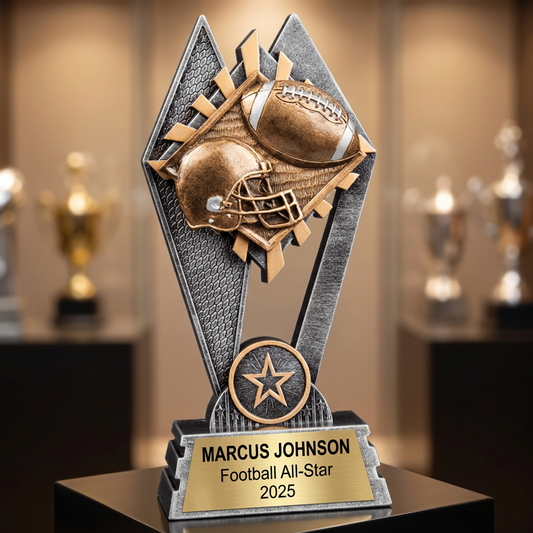 Personalized Football Trophy | Custom Award | Engraved Name Plate | Team MVP | Coach Gift - View 1
