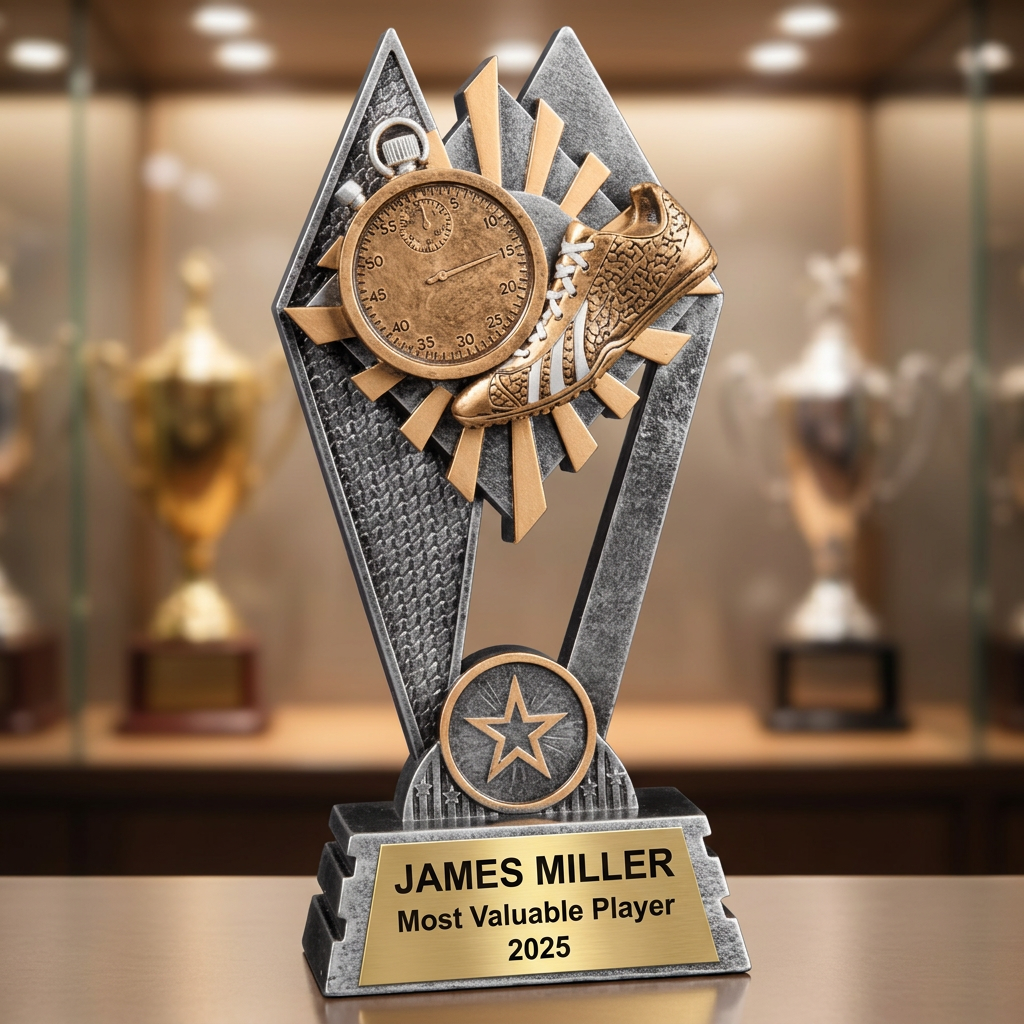 Track & Field Trophy | Personalized Award | Custom Engraved Nameplate | Sports Achievement Gift | Running Competition - View 1