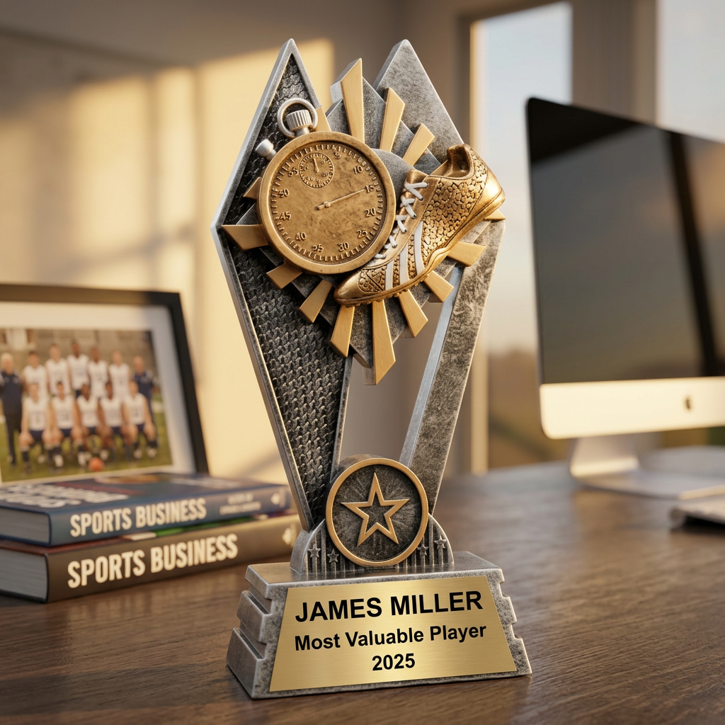 Track & Field Trophy | Personalized Award | Custom Engraved Nameplate | Sports Achievement Gift | Running Competition - View 5