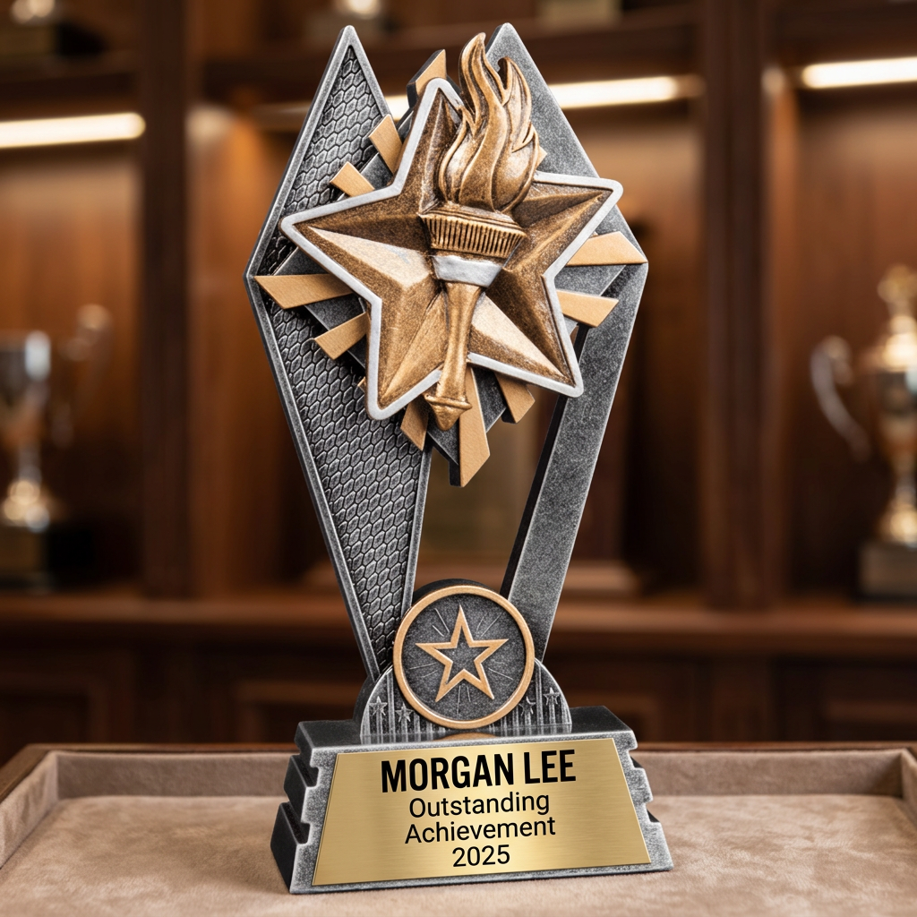 Victory Trophy | Personalized Award | Custom Engraved Name Plate | Sports Achievement Gift | Recognition Trophy - View 1