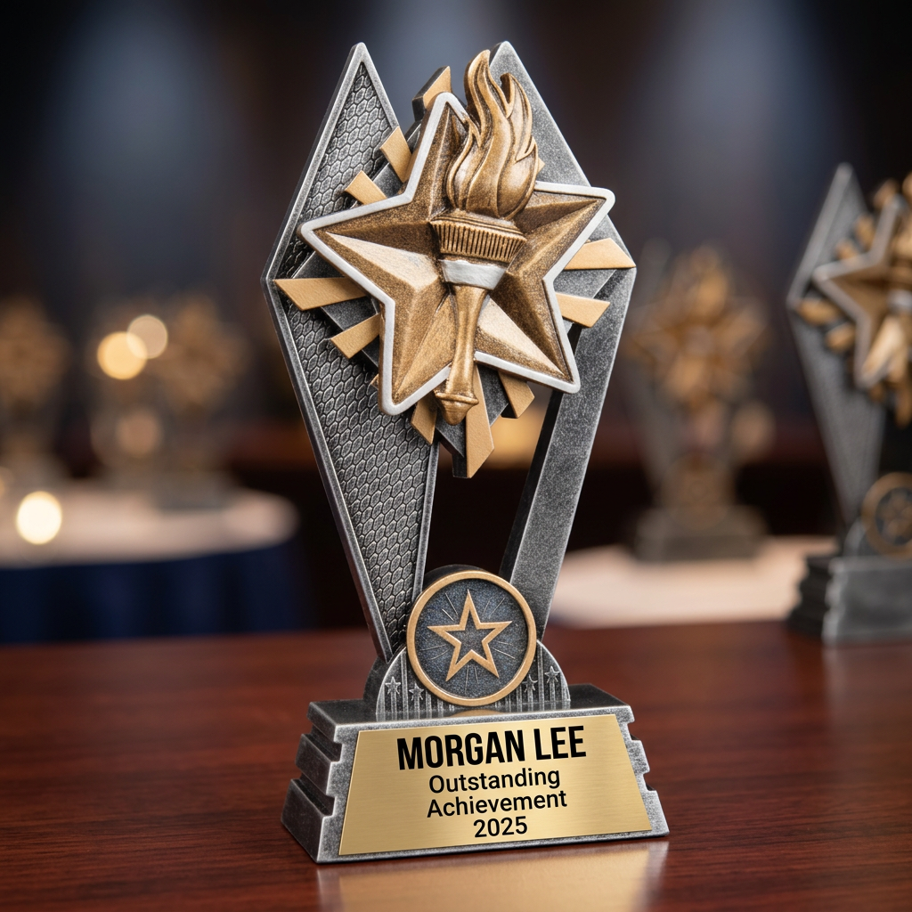 Victory Trophy | Personalized Award | Custom Engraved Name Plate | Sports Achievement Gift | Recognition Trophy - View 2