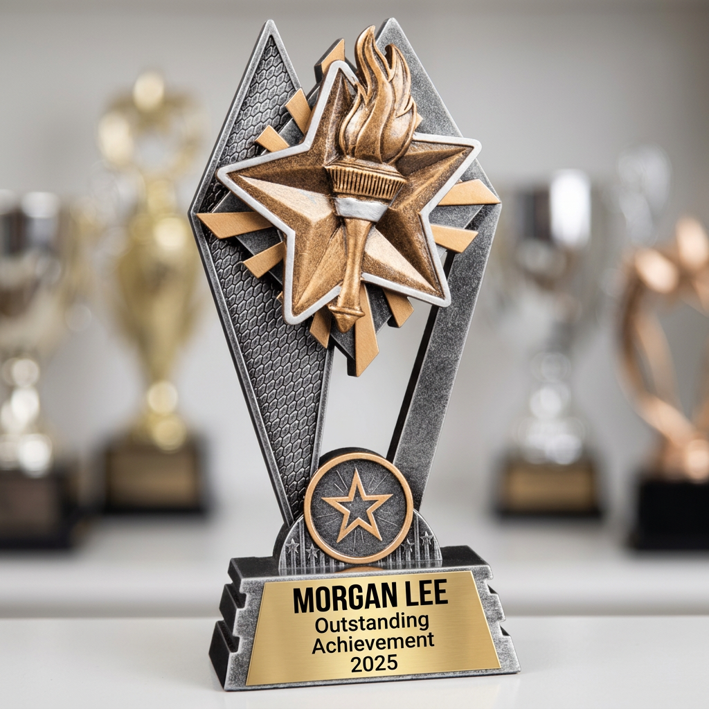 Victory Trophy | Personalized Award | Custom Engraved Name Plate | Sports Achievement Gift | Recognition Trophy - View 4