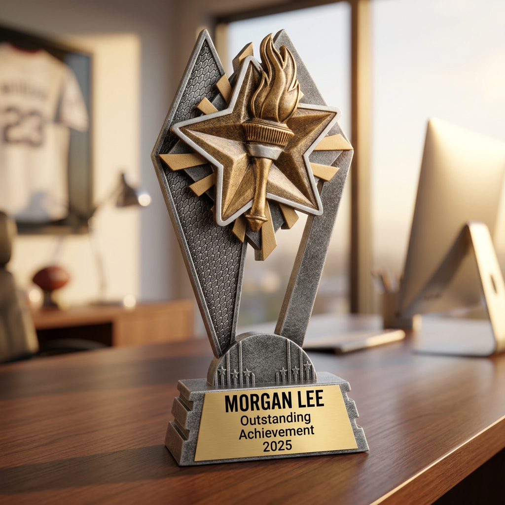 Victory Trophy | Personalized Award | Custom Engraved Name Plate | Sports Achievement Gift | Recognition Trophy - View 5