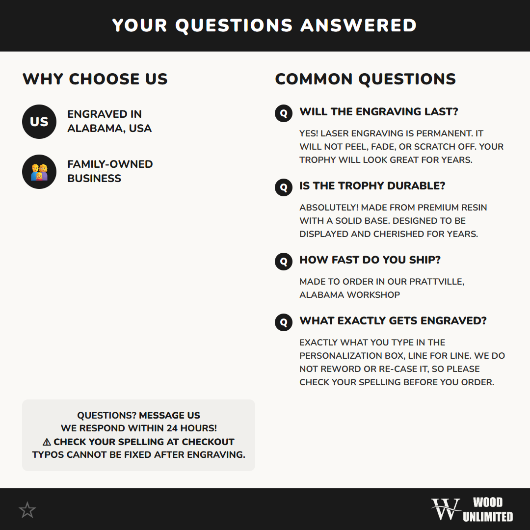 Personalized Victory Trophy, Custom Engraved Sports Achievement Award, Team MVP Recognition Gift