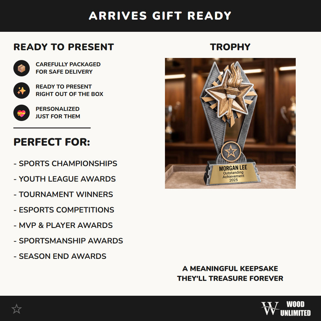 Personalized Victory Trophy, Custom Engraved Sports Achievement Award, Team MVP Recognition Gift