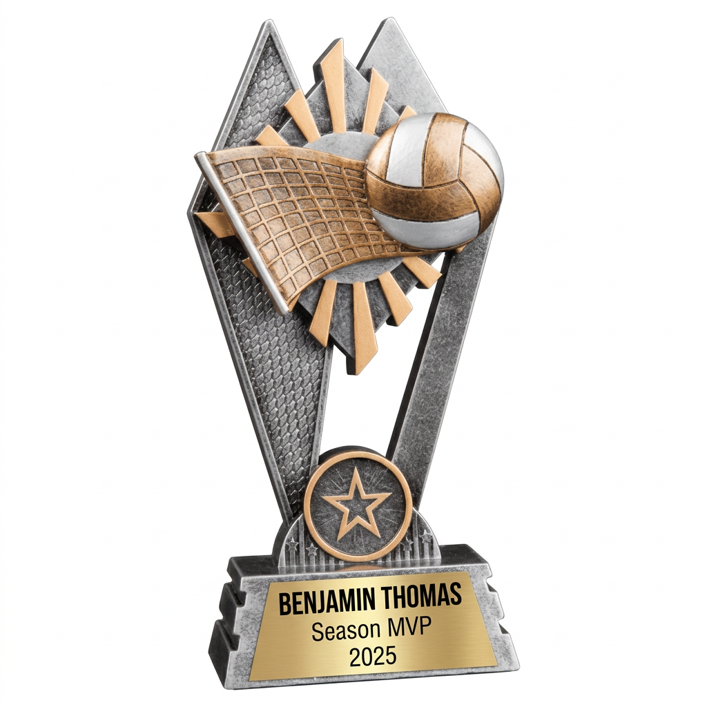 Volleyball Trophy | Personalized Volleyball Award | Custom Engraved Name Plate | Volleyball Team Gift | MVP Trophy - View 1