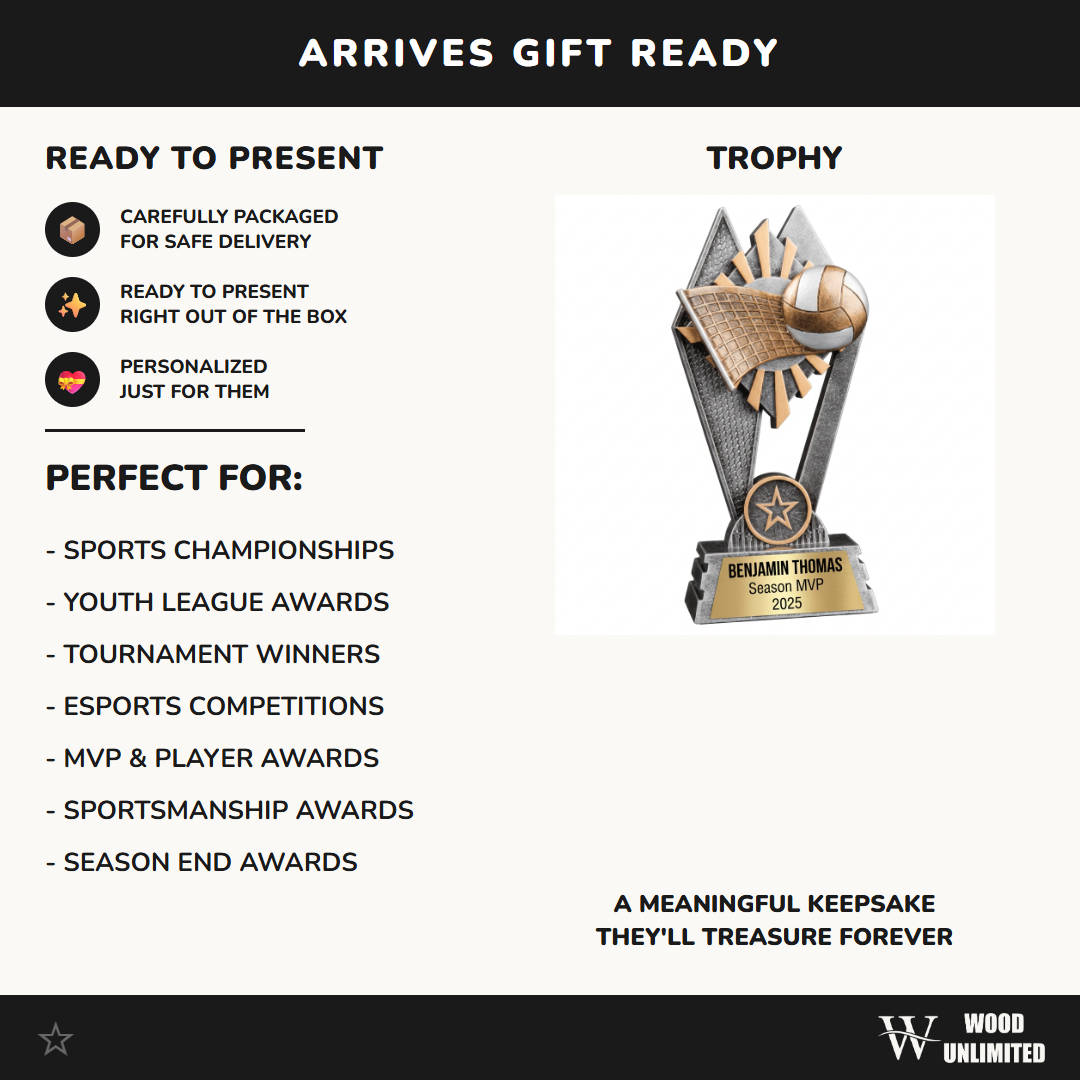 Volleyball Trophy | Personalized Volleyball Award | Custom Engraved Name Plate | Volleyball Team Gift | MVP Trophy