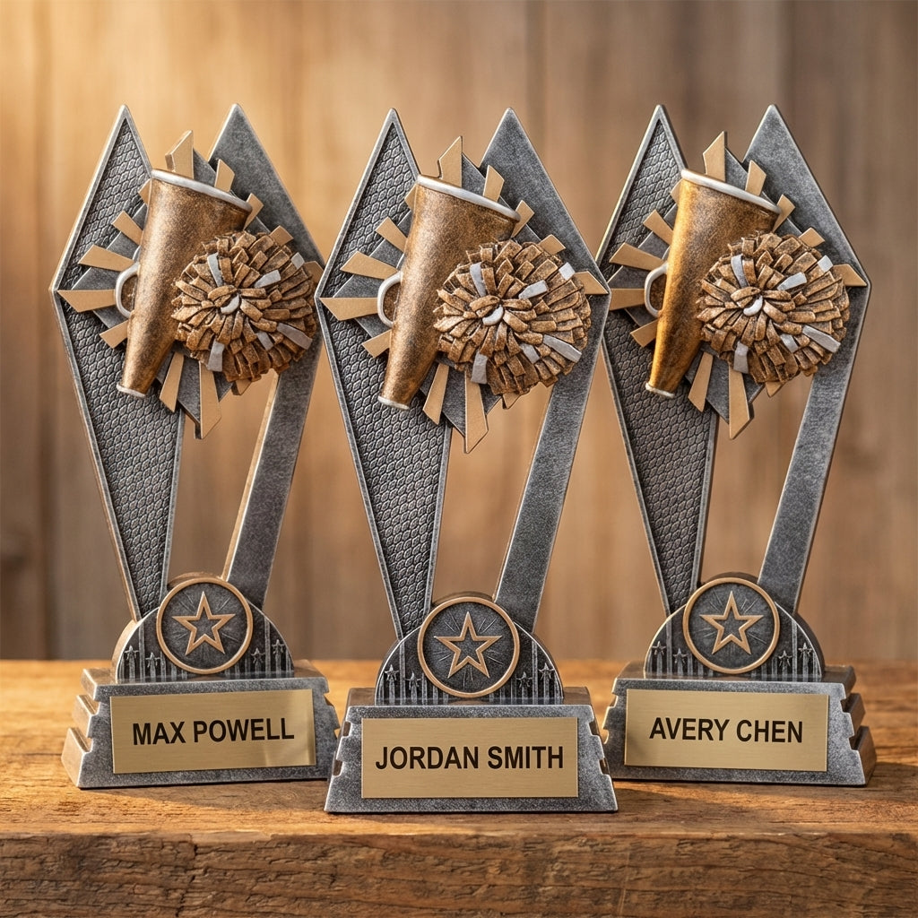 Personalized Cheer Trophy 8" - Custom Engraved SR for Team, Coach & MVP - View 4