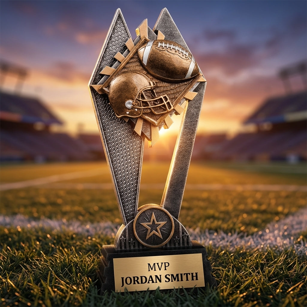 Personalized Football Trophy 8" - Custom Engraved SR for Team, Coach & MVP - View 3