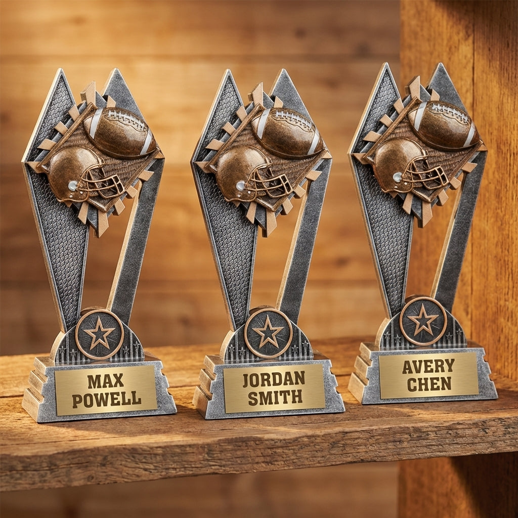 Personalized Football Trophy 8" - Custom Engraved SR for Team, Coach & MVP - View 4