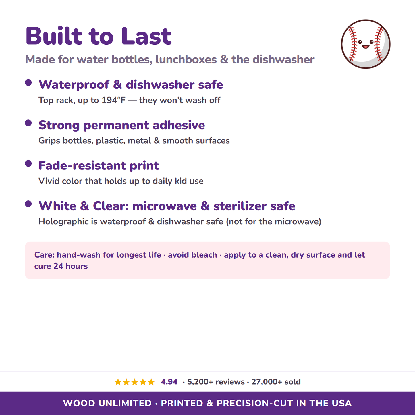 Waterproof dishwasher safe name labels care guide