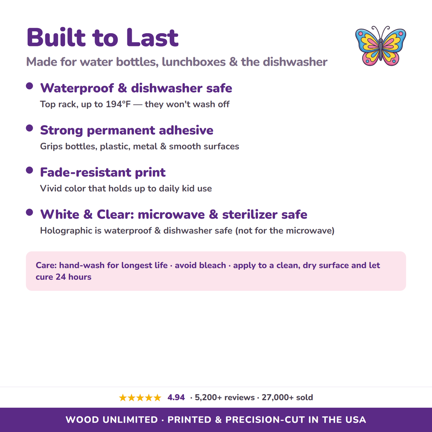 Waterproof dishwasher safe name labels care guide