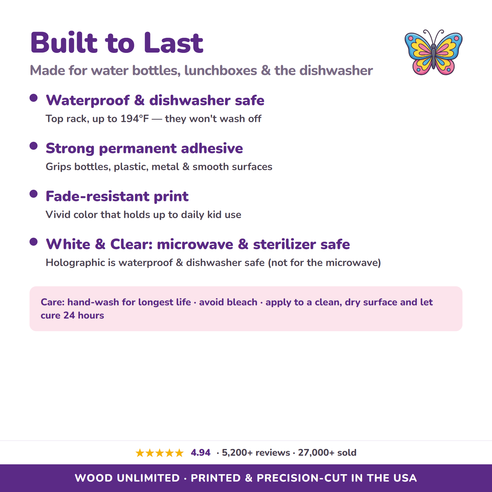 Waterproof dishwasher safe name labels care guide