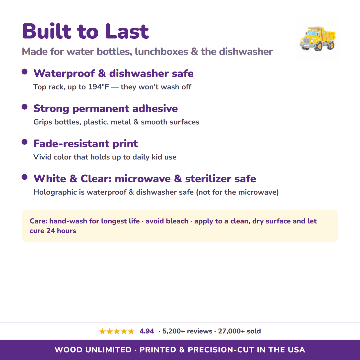 Waterproof dishwasher safe name labels care guide
