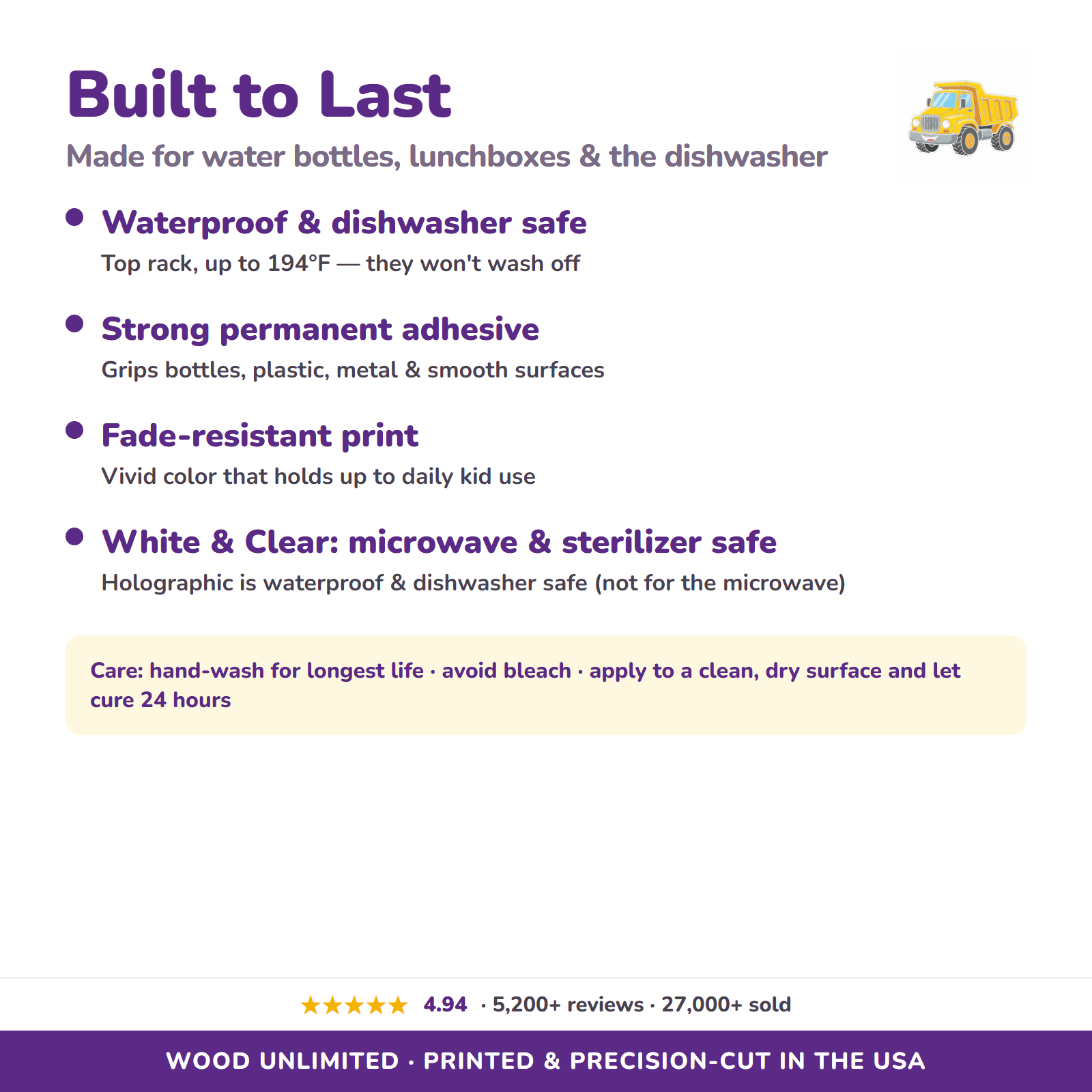 Waterproof dishwasher safe name labels care guide