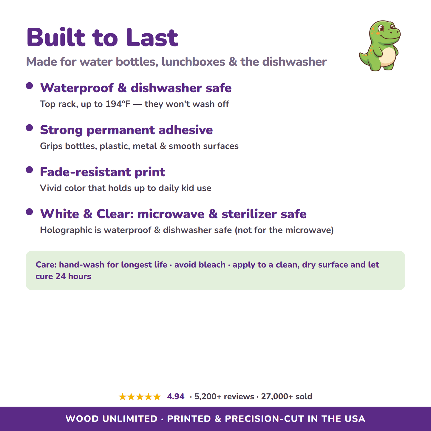 Waterproof dishwasher safe name labels care guide