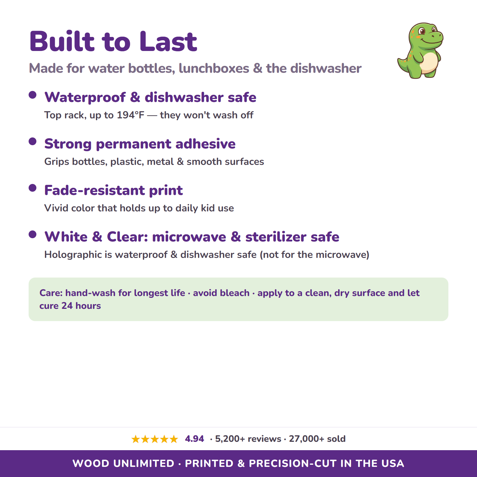 Waterproof dishwasher safe name labels care guide