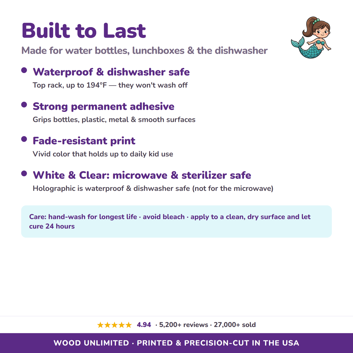 Waterproof dishwasher safe name labels care guide